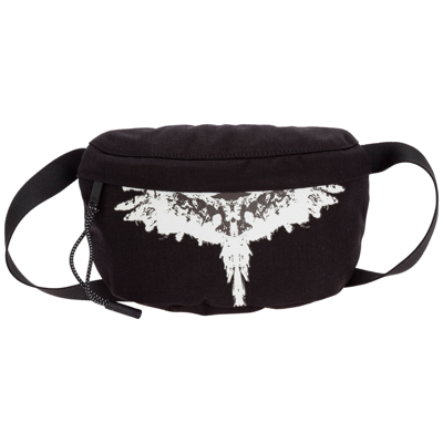 Pre-owned Marcelo Burlon County Of Milan Marcelo Burlon Bum Bag Men Wings Cmno001f21fab0021001 Black Lined Interior