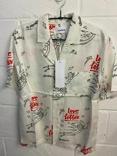 Pre-owned Soulland Orson Mens Shirt - Size Medium - Coulour White