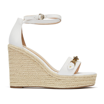 Pre-owned Guess Wendy Womens White Wedges Sandals Espadrilles Platform Heels Summer Shoes