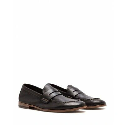 Pre-owned Preventi Men's Loafers Shoes  Ascanio Mexico Nero Leather Black