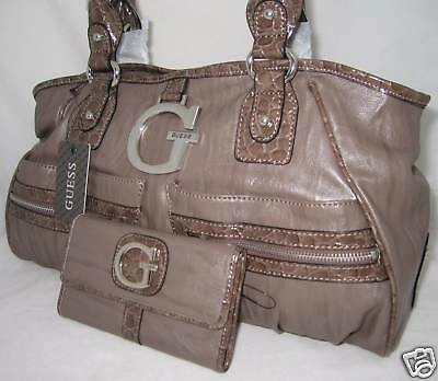 Pre-owned Guess By Marciano Jerica Logo Bag Purse Satchel Wallet Set Synt Leather
