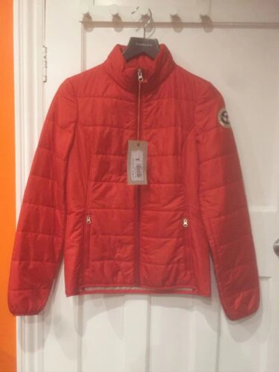Pre-owned Napapijri Mens Size Small  Red Apple Lightly Quilted Puffer Jacket