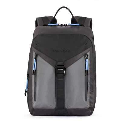 Pre-owned Piquadro Genuine  Backpack Spike Recycled Nylon Black - Ca5667s120-n