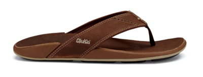 Pre-owned Olukai Nui Rum Leather Flip Flop Comfort Sandal Men's Sizes 7-16/new