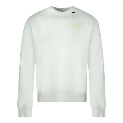 Pre-owned Off-white Yellow Black Arrow Back Logo White Sweatshirt