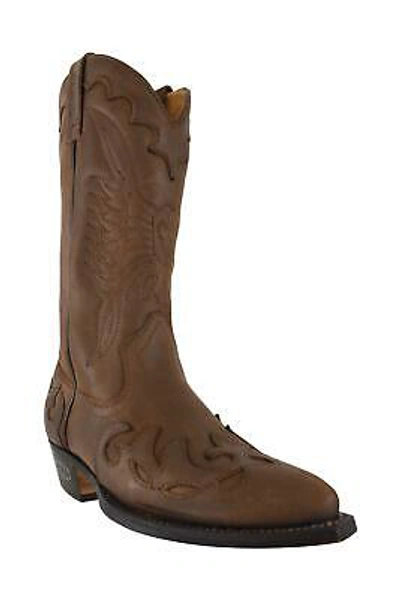 Pre-owned Loblan 223 Pointed Toe Brown Waxy Leather Boots