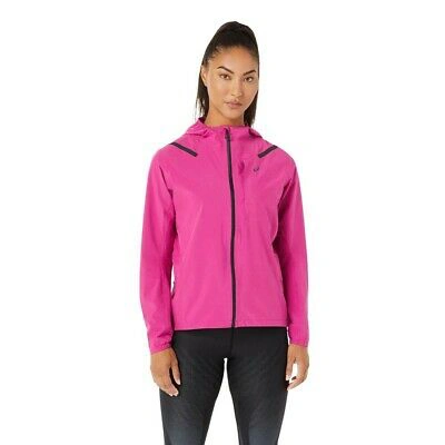 Pre-owned Asics Womens Accelerate Waterproof 2.0 Running Jacket Top Pink Sports Full Zip