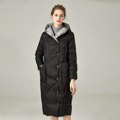 Pre-owned Jancoco Max Winter Down Coats Women Long Puffer Hooded Jackets Fluffy Outwear Warm 38727