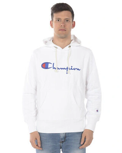 Pre-owned Champion Sweatshirt Hoodie Cotton Man White 210967 Ww001 Sz. Xl Put Offer