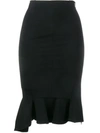 GIVENCHY RUFFLE HEM PENCIL SKIRT,17Y472243411804071