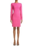 Givenchy Monogram-pattern Knitted Dress In 675-fuchsia