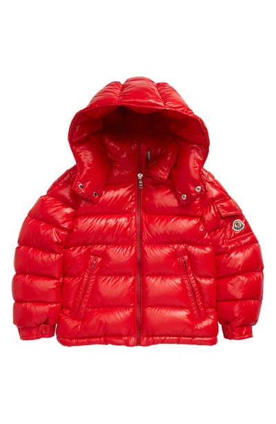 Moncler Kids' New Maya Water Resistant Hooded Down Puffer Jacket In Scarlet