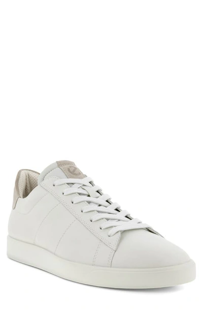 Ecco Street Lite Retro Sneaker In White/ Gravel