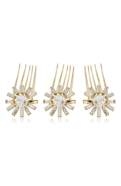 Brides And Hairpins Anais Set Of 3 Combs In Gold
