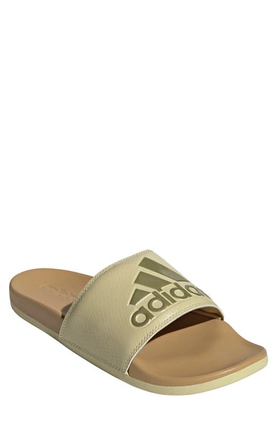 Adidas Originals Adilette Comfort Slide Sandal In Sandy Beige/golden Beige