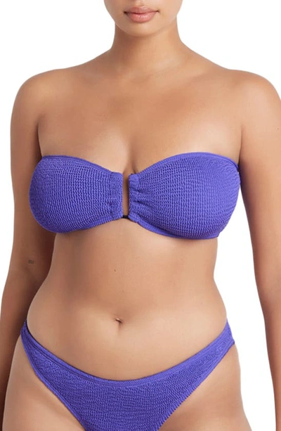 Bound By Bond-eye Blake Bandeau Bikini Top In Acid Purple