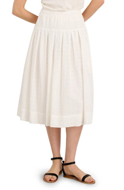 Alex Mill June Broderie Anglaise Cotton Midi Skirt In White