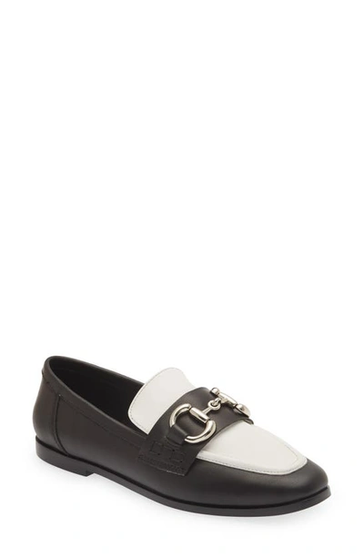 Jeffrey Campbell Velviteen Bit Loafer In Black White