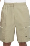 Nike Nylon Utility Shorts In Limestone/ Sail/ Ice Silver