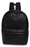 Mz Wallace Metro Deluxe Quilted Nylon Backpack In Black Oxford
