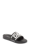Dolce & Gabbana Rubber Beachwear Sliders With Dg Logo In Black