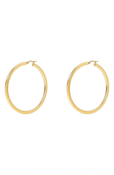 Argento Vivo Sterling Silver Large Tubular Hoop Earrings In Gold