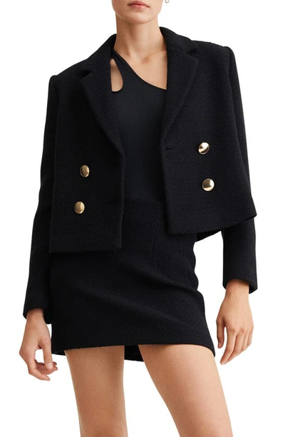 Mango Women's Double-breasted Suit Blazer In Black