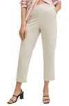 Mango Cropped Button Trousers Light/pastel Grey