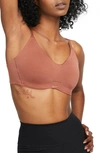 Nike Dri-fit Alate Minimalist Light Support Padded Bra In Brown