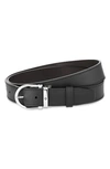 Montblanc Men's Horseshoe Stainless Steel Reversible Leather Belt In Black Brown