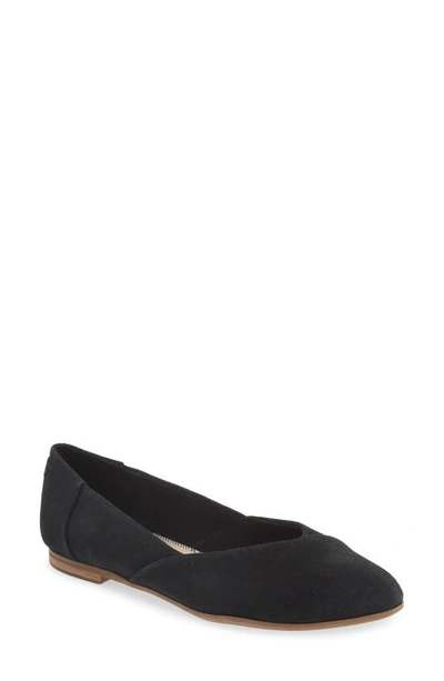 Toms Jutti Neat Flat In Black Suede