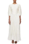 Jonathan Simkhai Ames Pleated Midi Dress In Ivory