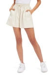 Good American Better Than Leather Drawstring Waist Shorts In Beige