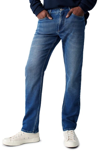 Faherty Stretch Terry Straight Leg Jeans In Easton Wash