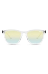 Quay Hardwire 55mm Gradient Square Sunglasses In Clear / Gold Green