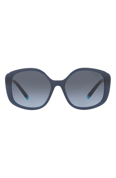 Tiffany & Co 54mm Gradient Irregular Sunglasses In Opal Blue/ Blue Gradient Grey