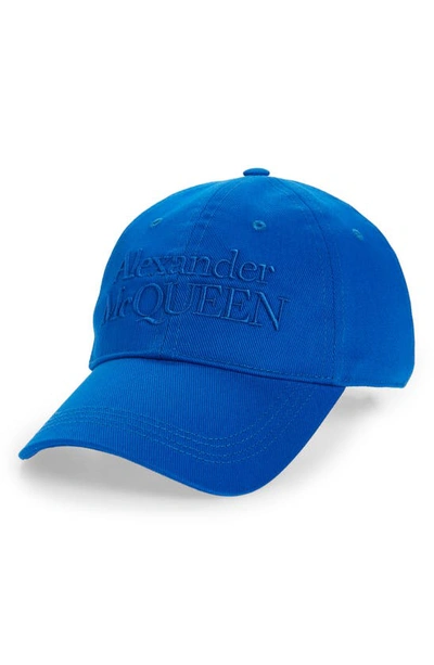 Alexander Mcqueen Embroidered Baseball Cap In Royal