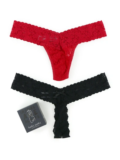 Hanky Panky Naughty And Nice Thong 2 Pack In Black