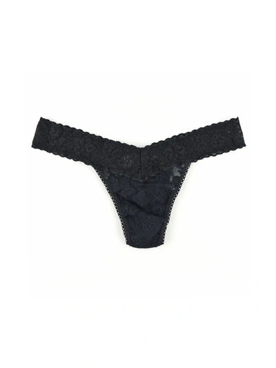 Hanky Panky Signature Lace Low-rise Lace Thong In Black