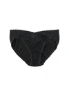 Hanky Panky Floral Print Retro Lace Thong In Black