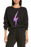Aviator Nation Ombre Bolt Graphic Sweatshirt In Black Pink Purple