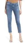 Ag Prima Mid Rise Distressed Crop Cigarette Jeans In West Hills