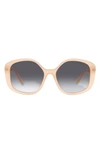 Tiffany & Co 54mm Gradient Irregular Sunglasses In Opal Nude/ Grey Gradient