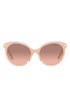 Tiffany & Co 55mm Gradient Cat Eye Sunglasses In Milky Pink/ Pink Dark Brown