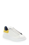 Alexander Mcqueen Lace-up Low-top Sneakers In White/ Pop Yellow/ Navy