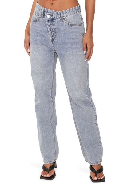 Edikted Crossover Boyfriend Jeans In Light-blue