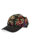 DOLCE & GABBANA CRYSTAL EMBELLISHED TWILL BASEBALL CAP