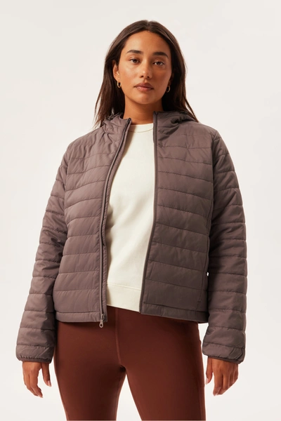Girlfriend Collective Fossil Hooded Packable Puffer