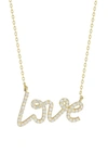 Glaze Jewelry Gold Vermeil Script Love Necklace In Yellow Gold