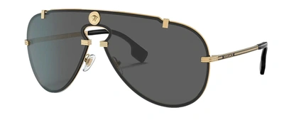 Versace Ve 2243 100287 Shield Sunglasses In Grey